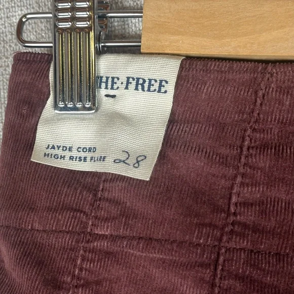 FREE PEOPLE We The Free Pants Jayde Cord High Rise Flare Retro Sz 28 NWT - Picture 5 of 6